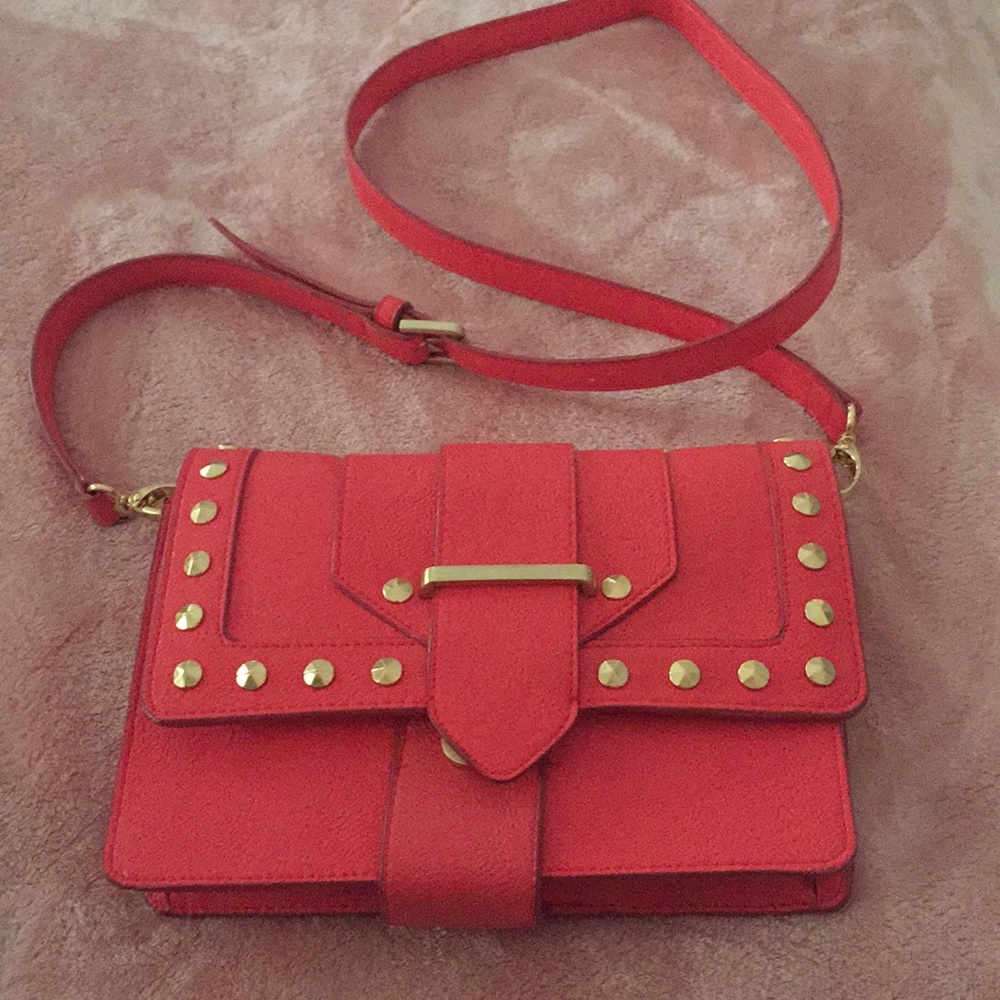 Purse - coral, studded